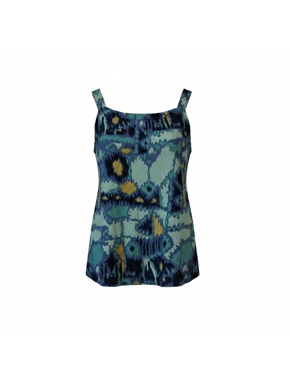 NIC+ZOE Women's Blue Boho Casual Patterned Sleeveless Tank Top Size S